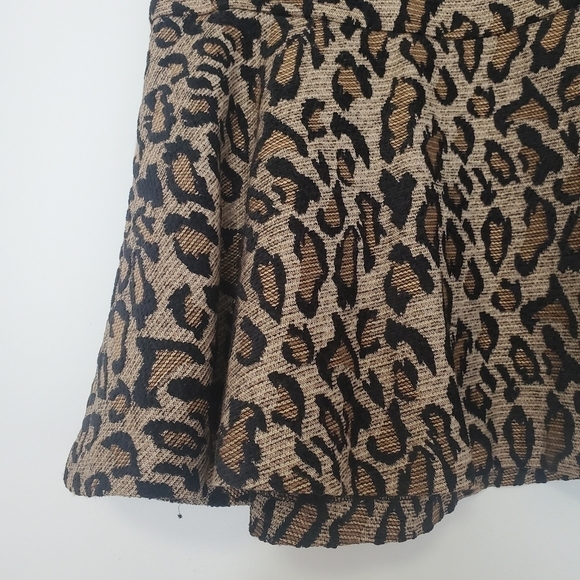 Free people chenille animal print cheetah skater circle mini skirt - Picture 5 of 9